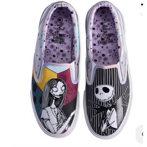 Disney Ground Up, Nightmare Before Christmas Low Top Slip-On Sneakers.